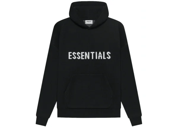 Essentials Knit Hoodie Black