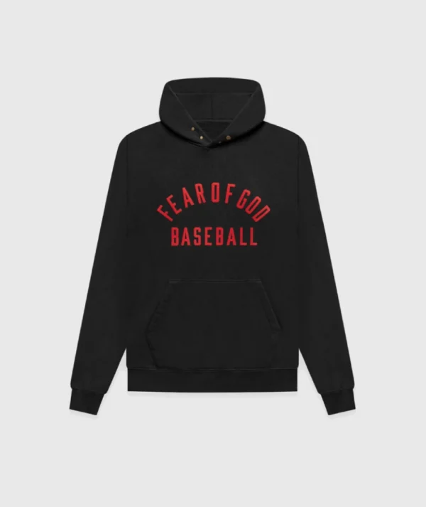 Essentials Fear Of God Baseball Hoodie Black