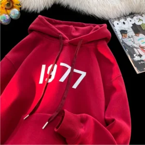 1977 Casual Burgundy Hoodie
