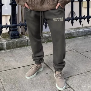 Black Gray Rice Label Sweatpants