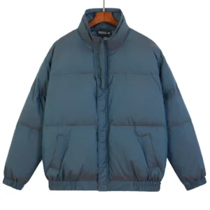 Blue Iridescent Puffer Jacket