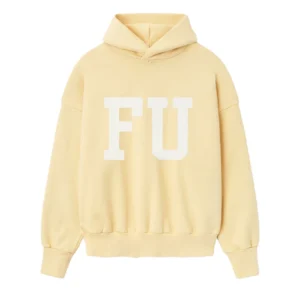Educate Side Pockets Cotton Hoodie Yellow