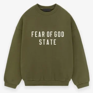 Fleece Crewneck Olive Green Sweatshirt
