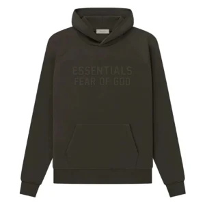 Flocked FOG Brown Black Hoodie