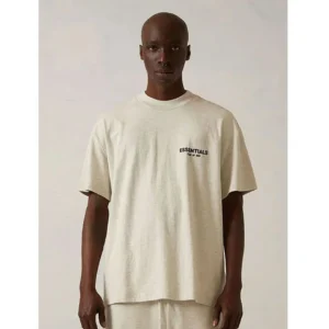 Jersey Crewneck T Shirt Heather Oatmeal