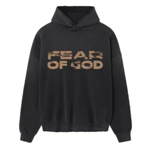 Logo Distressed Cotton Hoodie Black