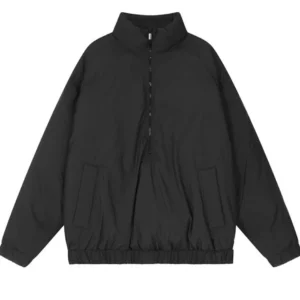 Nylon Filled Halfzip Matcha Black Jacket