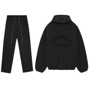 Nylon Fleece Tracksuit Black